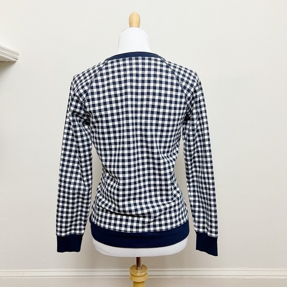 Draper James Natalie Sweatshirt Top in Blue Navy Gingham Small - Picture 10 of 16